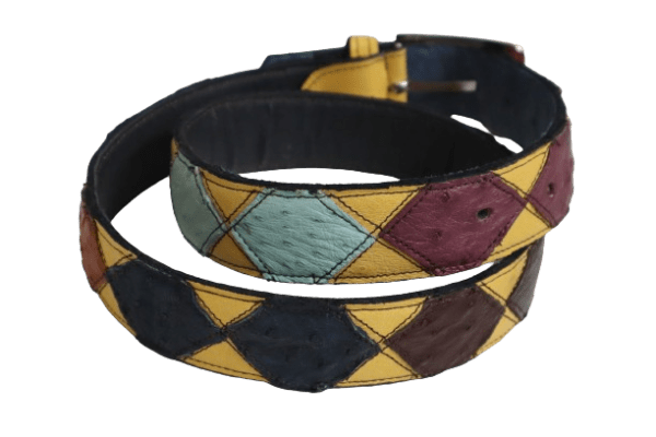 ostrich multicolored women belt